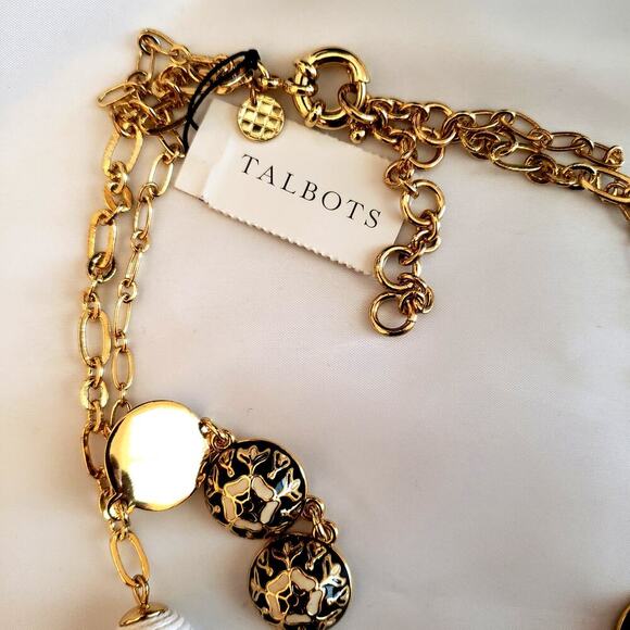 Talbots Layered Two Strand Necklace Wrapped Enameled Beads Beautiful High End - Picture 7 of 8